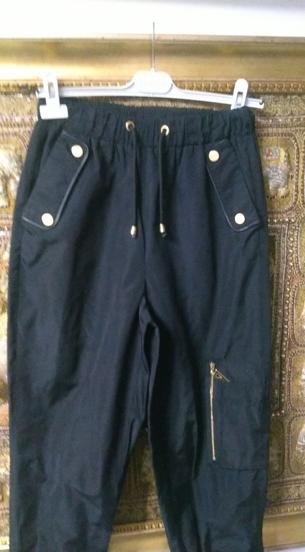 Siyah Kadın Bol Kesim Denim Pantolon - Görsel 2