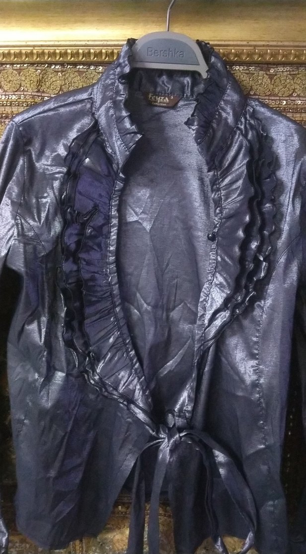 gümüş saten gomlek - Görsel 2