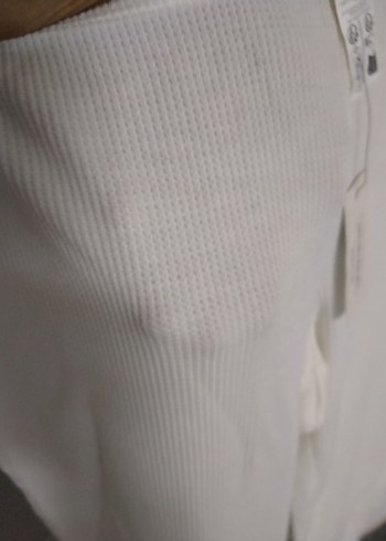 Beyaz Midi Kadın Kumaş Pantolon - Görsel 8