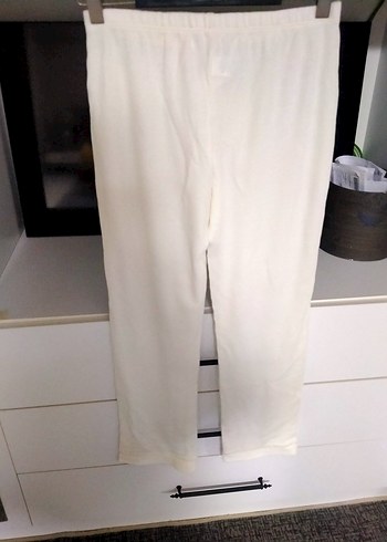 Beyaz Midi Kadın Kumaş Pantolon - Görsel 3