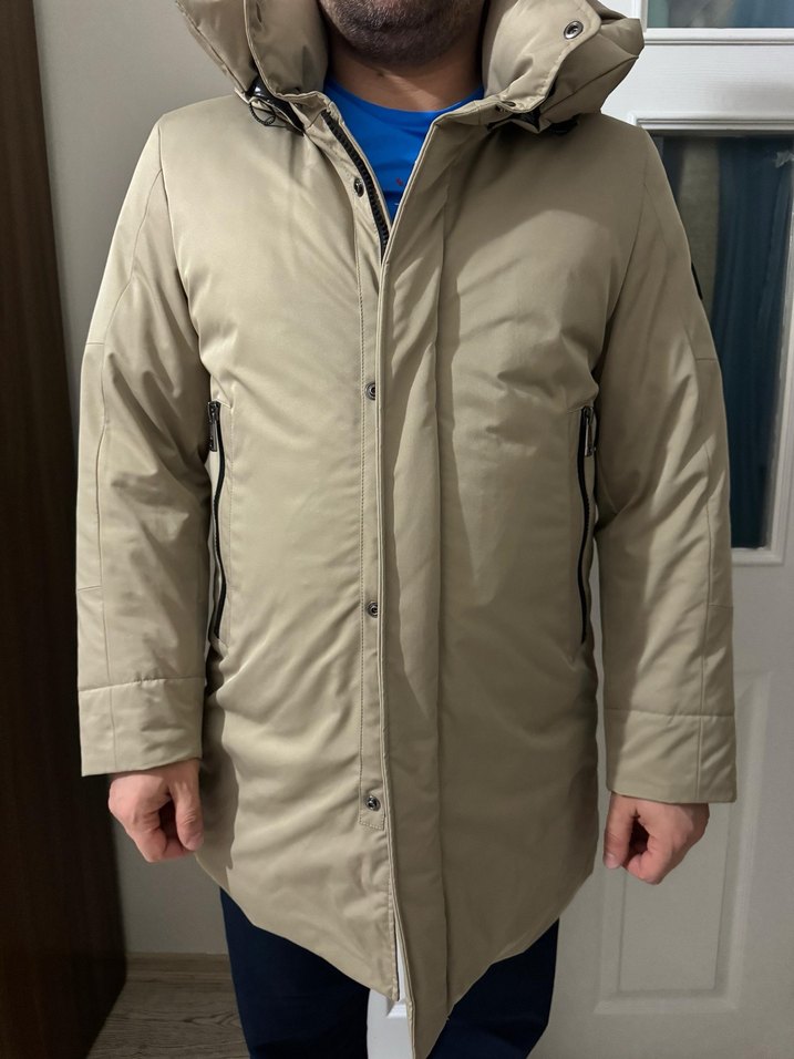 Lufian donald kaz tüyü bej erkek mont - Görsel 3