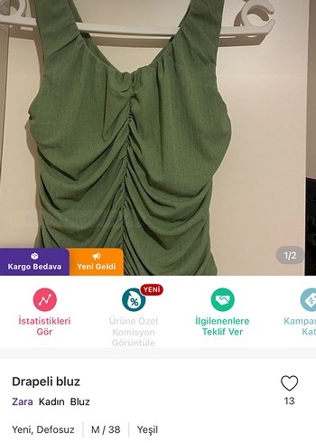 Kadın V Yaka Drapeli Kısa Bluz
