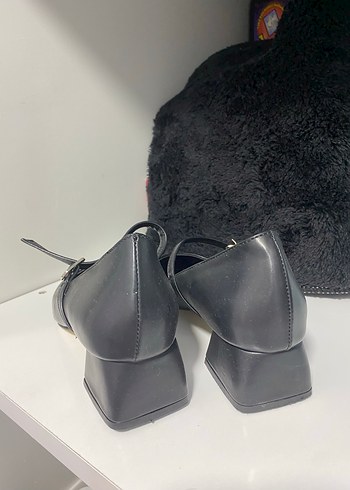 Tokalı Siyah Kadın Topuklu Babet - Görsel 2