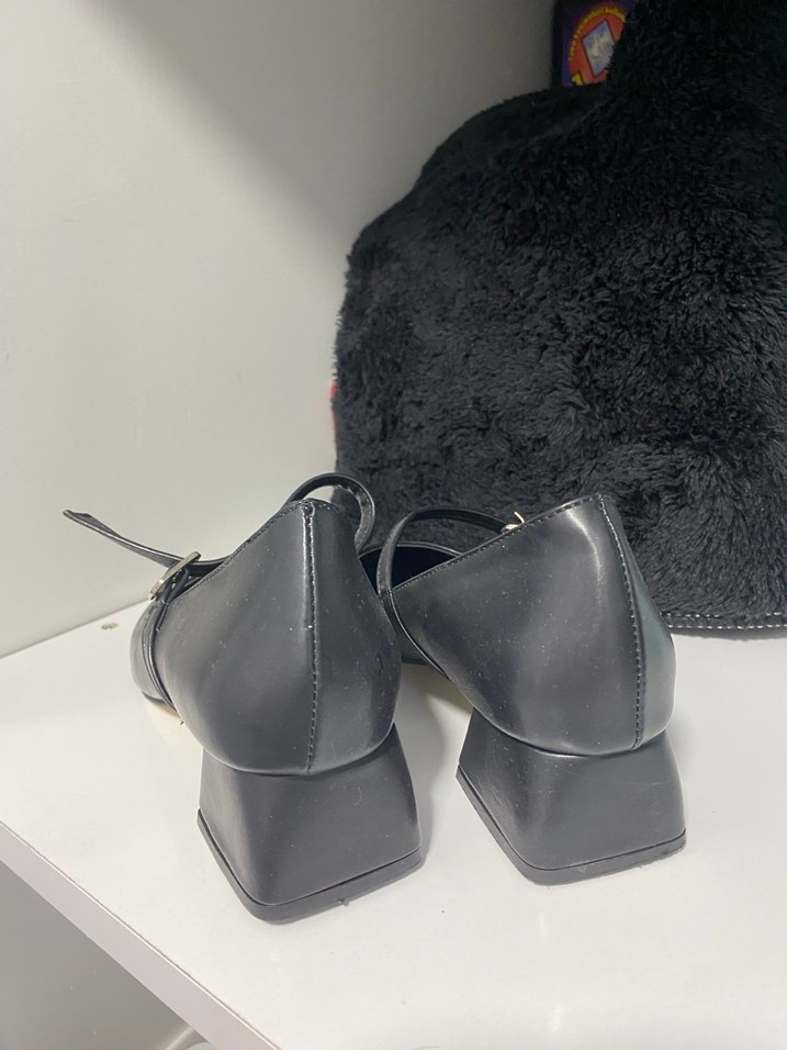 Tokalı Siyah Kadın Topuklu Babet - Görsel 2