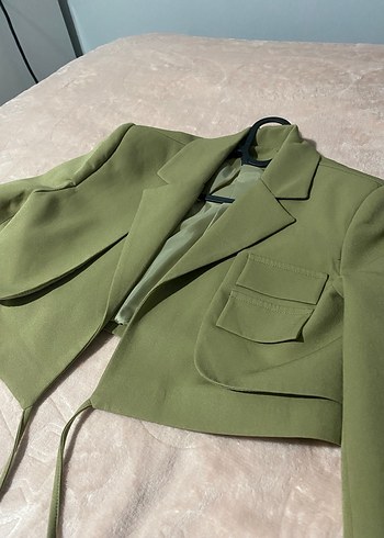 Yeşil Düğmeli Kadın Blazer Ceket - Görsel 2