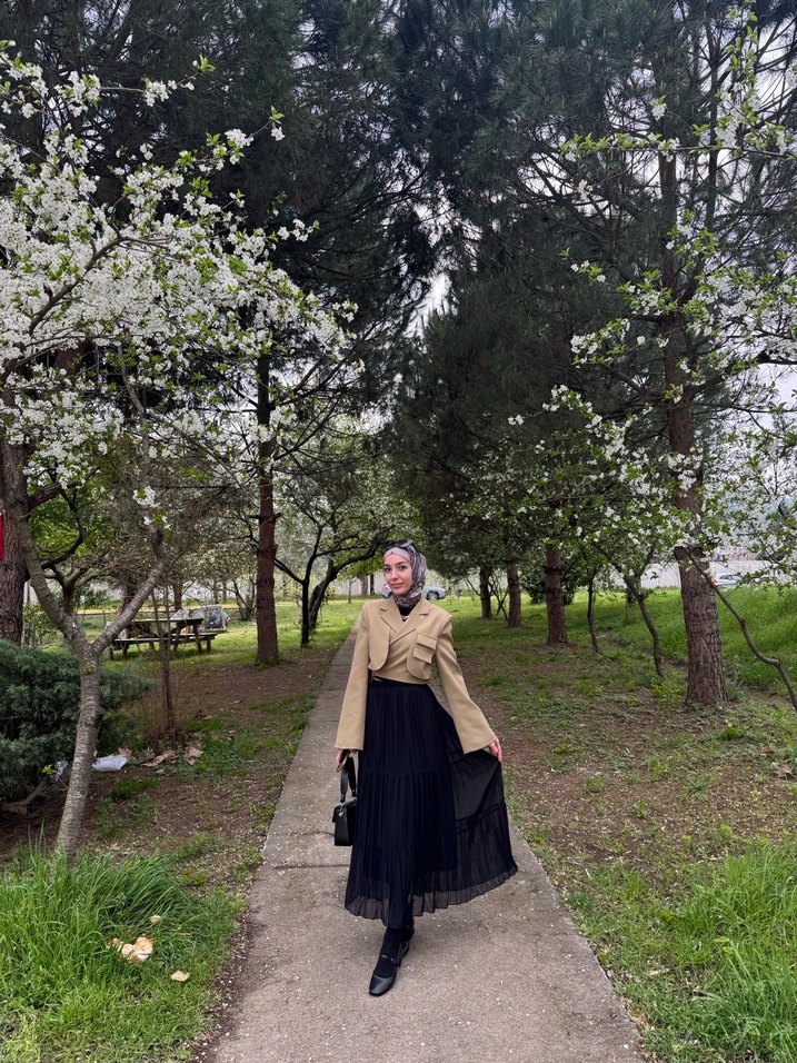 Yeşil Düğmeli Kadın Blazer Ceket - Görsel 3