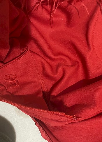 Kırmızı Drapeli Uzun Abiye Elbise - Görsel 6