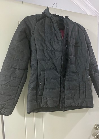 Gri Fermuarlı Kadın Ceket - Görsel 3