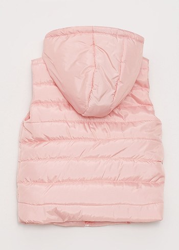 LCW Kids Pembe Kapüşonlu Basic Kız Çocuk Şişme Yelek - Görsel 2