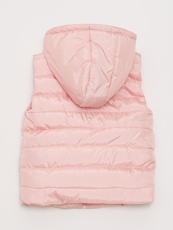 LCW Kids Pembe Kapüşonlu Basic Kız Çocuk Şişme Yelek - Görsel 2