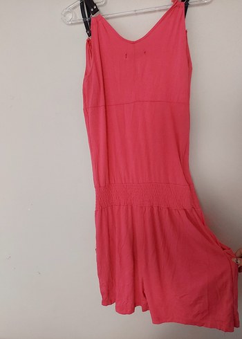 Pembe V Yakalı Kolsuz Midi Tulum - Görsel 5