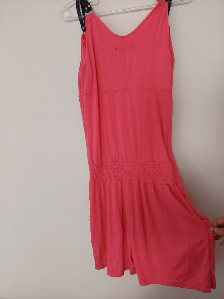 Pembe V Yakalı Kolsuz Midi Tulum - Görsel 5