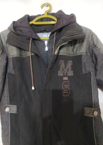 Haki Kapüşonlu Erkek Çocuk Mont - Görsel 2