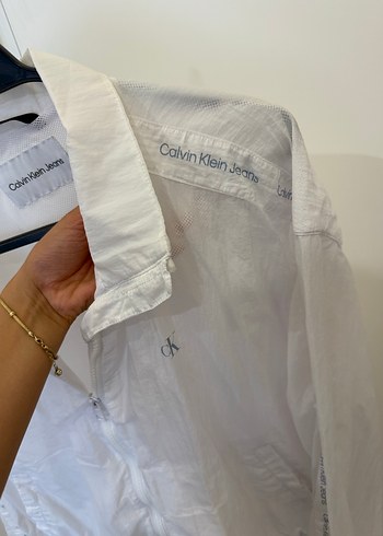 Calvin Klein Calvin Klein Beyaz Şeffaf Yağmurluk Ceket