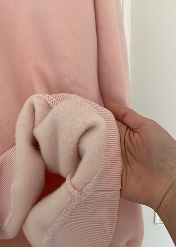 Pembe Kadın Sweatshirt, Yuvarlak Yaka, Rahat Kesim - Görsel 4