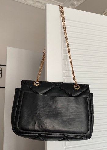 Klasik Siyah Deri Kadın Çanta - Görsel 2