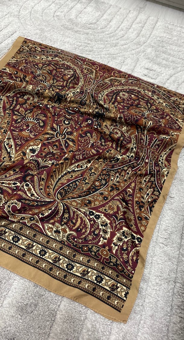 Kahverengi Bohem Tarzı Kadın Şal - Görsel 2