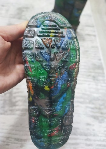 24 numara Renkli Bağcıklı Çocuk Yağmur Çizmesi - Görsel 3