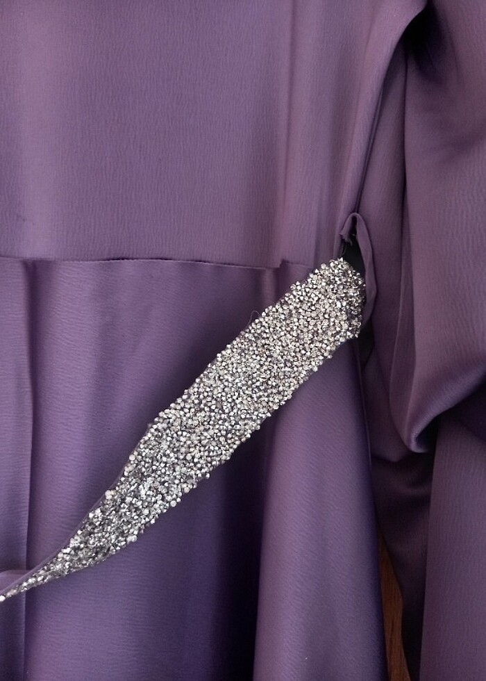 BALON KOL BELİ TAŞLI ABİYE  - Görsel 4