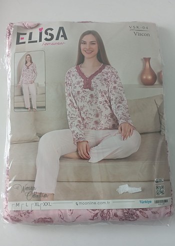 Beyaz Baskılı Bohem Kadın Pijama Takımı