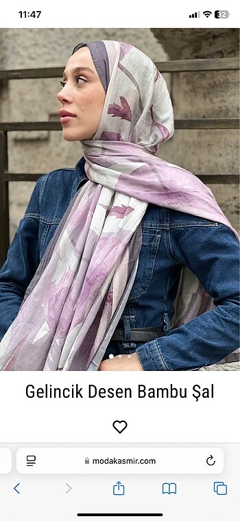 Armine modakaşmir desenli bambu şal