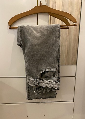 Defacto DeFacto Gri Düğmeli Loose Fit Kadın Jean
