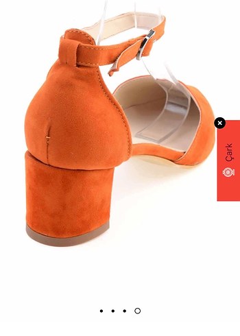 Turuncu Süet Topuklu Kadın Ayakkabı - Görsel 4
