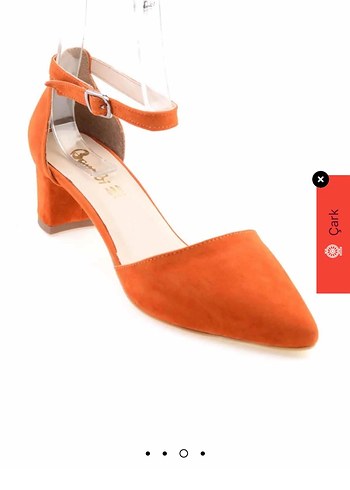 Turuncu Süet Topuklu Kadın Ayakkabı - Görsel 3