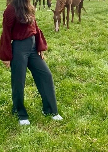 Bordo Kadın Boğazlı Triko Kazak - Görsel 2