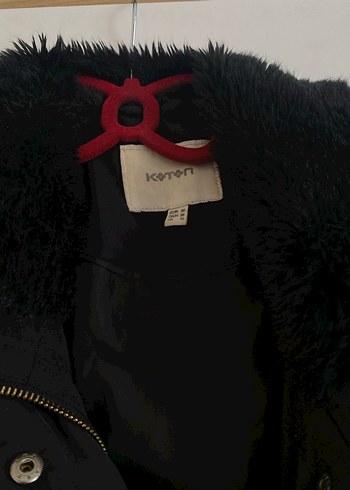 Siyah Kürklü Kadın Midi Mont - Görsel 2