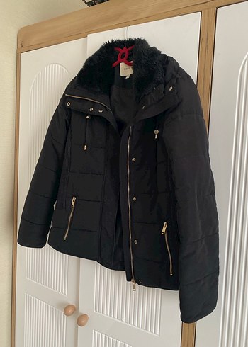Siyah Kürklü Kadın Midi Mont - Görsel 3