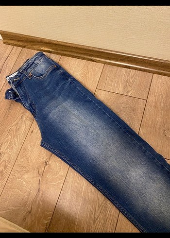 Kadın Mavi Denim Normal Paça Rahat Kesim Jean - Görsel 3