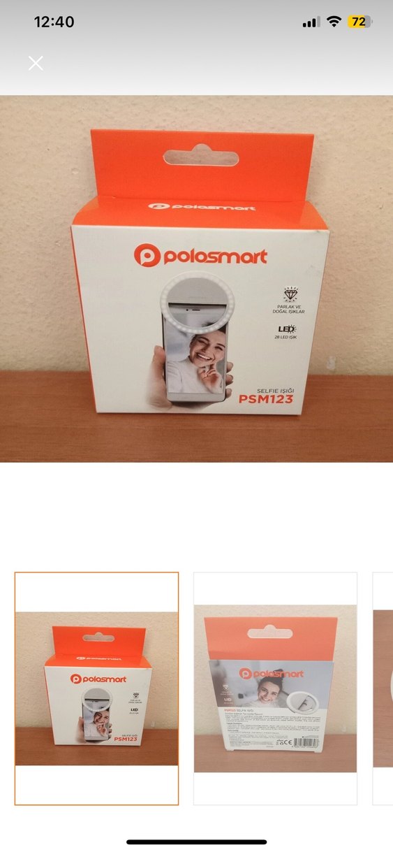 Polosmart PSM123 4 Kademeli Kablosuz LED Selfie Işığı Beyaz - Görsel 2