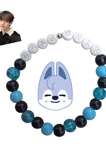 Mavi Boncuklu Bang Chan Wolf Chan Bileklik