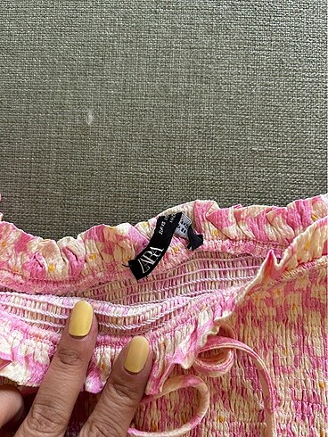 xs Beden pembe Renk zara crop hiç giyilmedi