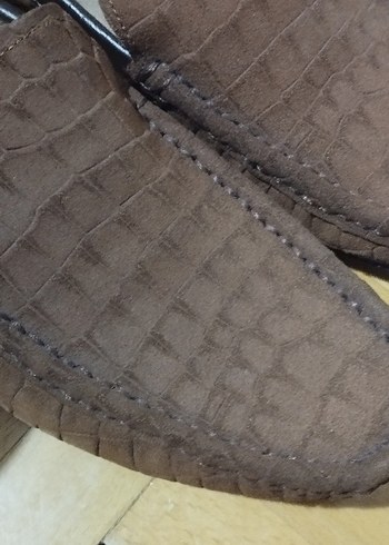 Kahverengi Yılan Desenli Süet Erkek Loafer - Görsel 2