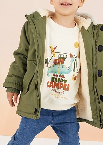 Kapüşonlu Erkek Çocuk Kamuflaj Mont - Görsel 3