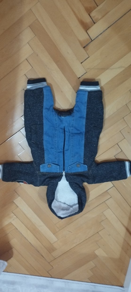 Kapüşonlu Fermuarlı Erkek Bebek Kot Tulum - Görsel 2