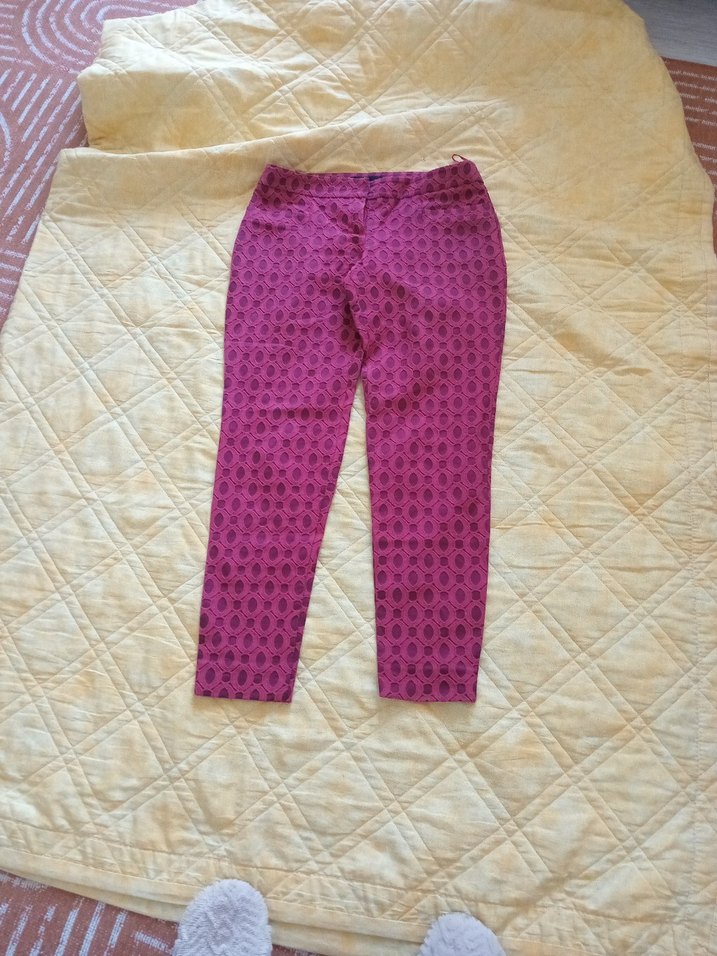 kırmızı  Dantel Detaylı Bohem Kadın Kumaş Pantolon - Görsel 2