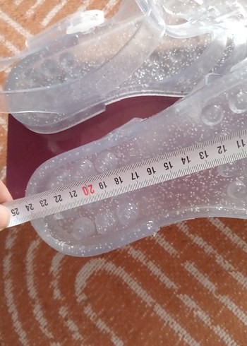 Beyaz Şeffaf Medusa  kadın deniz icin Sandalet 25 cm taban - Görsel 3