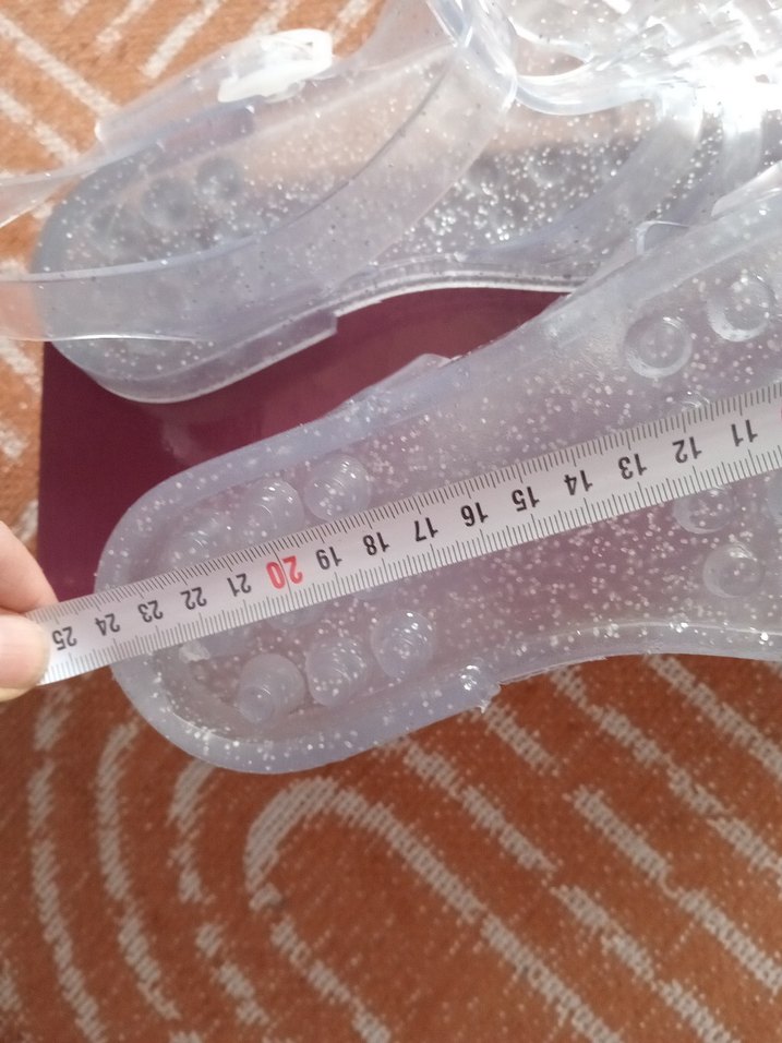 Beyaz Şeffaf Medusa  kadın deniz icin Sandalet 25 cm taban - Görsel 3