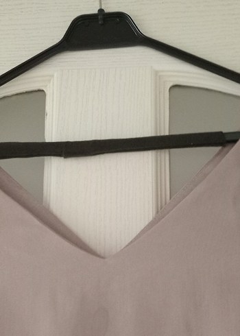 Bej V Yakalı Uzun Kadın Elbise - Görsel 4