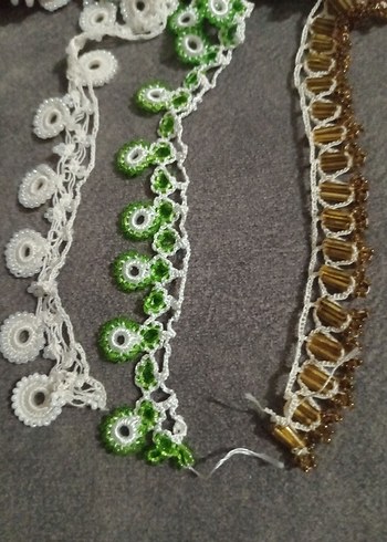 El İşçiliği oya boncuklu yazma kenarlari - Görsel 4