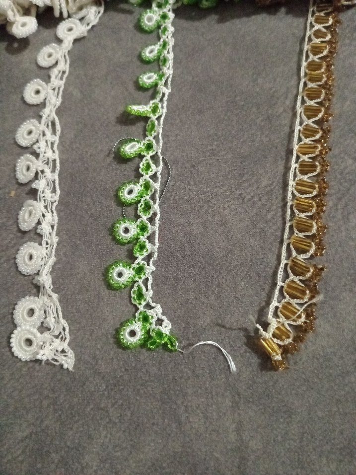 El İşçiliği oya boncuklu yazma kenarlari - Görsel 2