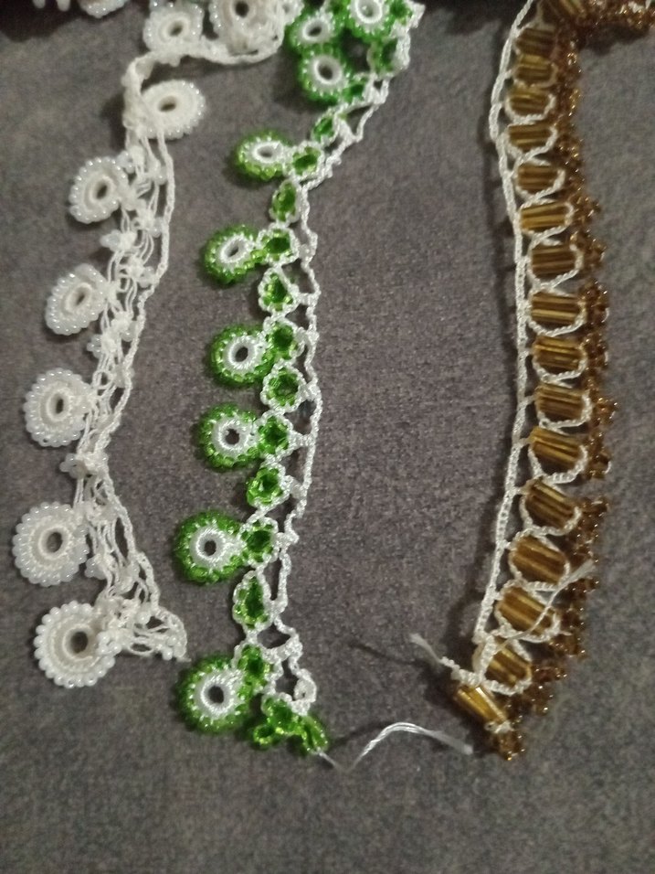 El İşçiliği oya boncuklu yazma kenarlari - Görsel 4