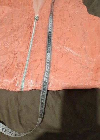 turuncu  Fermuarlı Salaş Kadın Yelek - Görsel 8