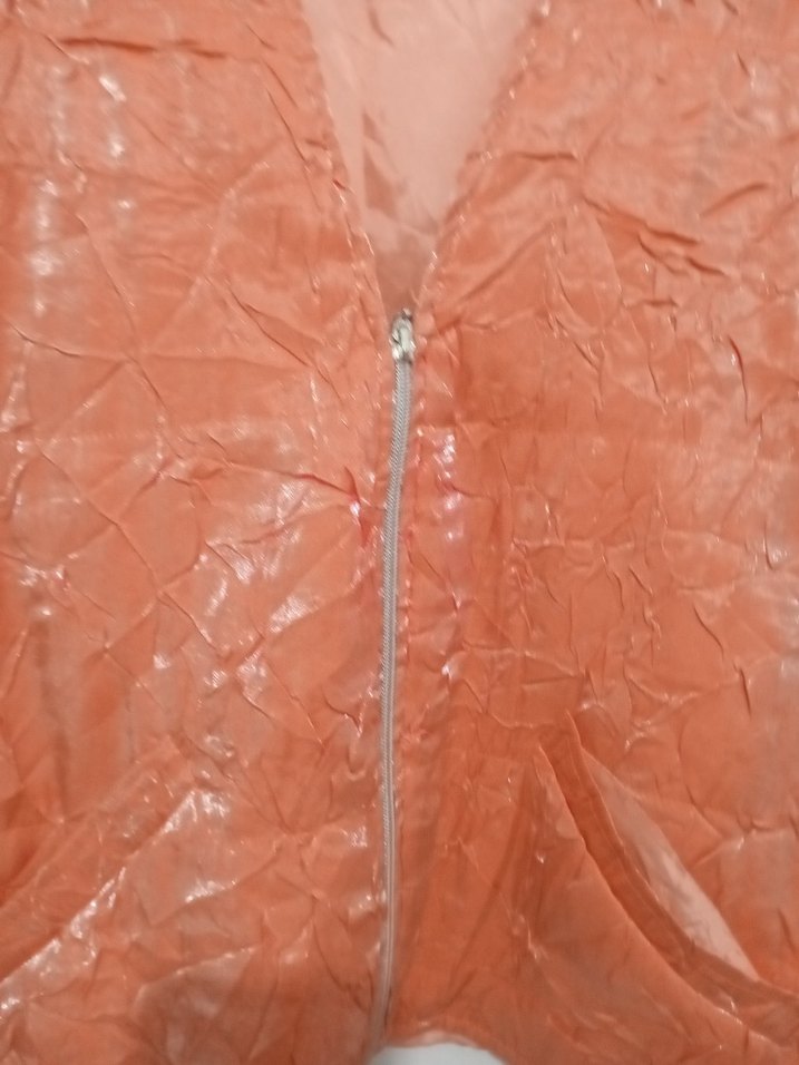 turuncu  Fermuarlı Salaş Kadın Yelek - Görsel 3