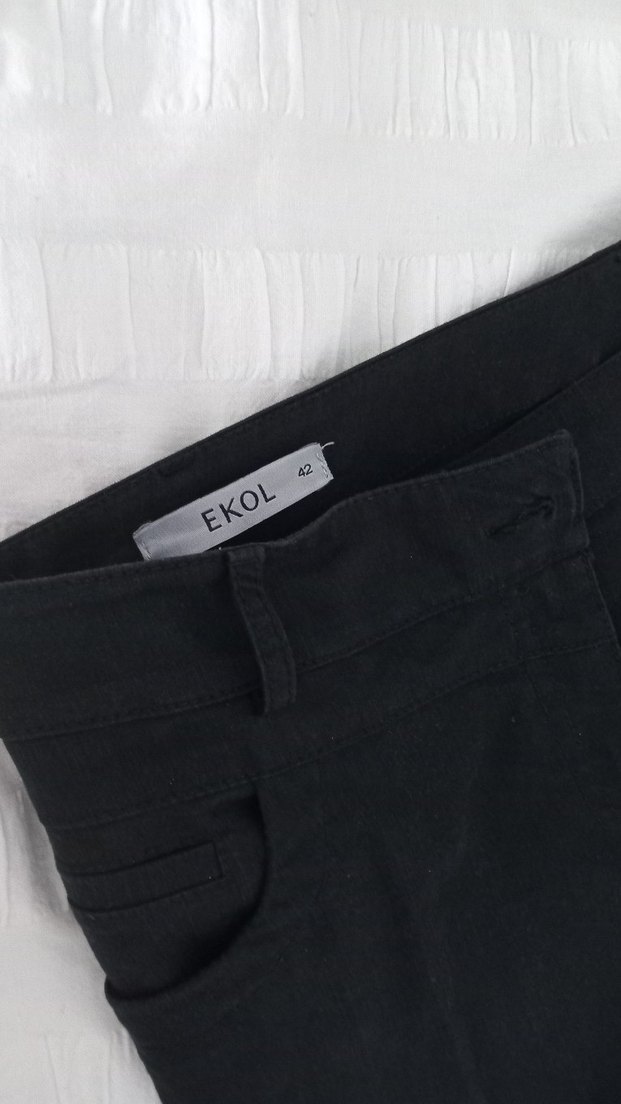 Siyah Kadın Kumaş Pantolon uzun  Boyda sıfır pantolon - Görsel 2