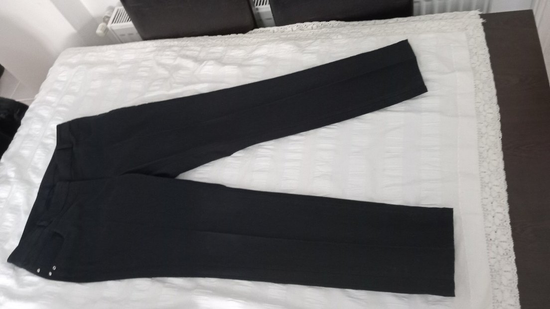 Siyah Kadın Kumaş Pantolon uzun  Boyda sıfır pantolon - Görsel 3