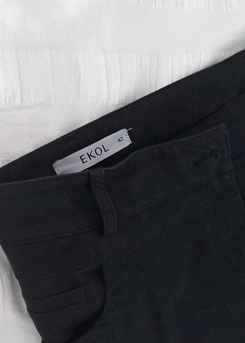 Siyah Kadın Kumaş Pantolon Midi Boy - Görsel 2